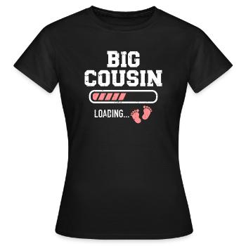 Große Cousine - Frauen T-Shirt - Schwarz - Vorne - AI Model Female 172 dark (172cm)