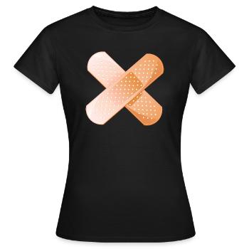 pansement pensement croise - T-shirt Femme - noir - Devant - AI Model Female 172 dark (172cm)