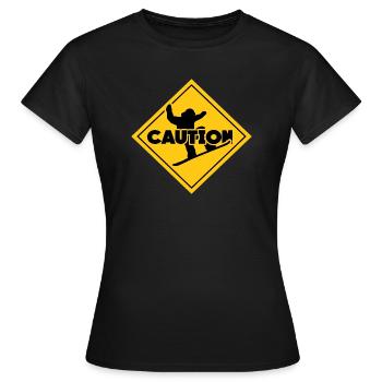 attention domaine skiable de lenzerheide - T-shirt Femme - noir - Devant - AI Model Female 172 dark (172cm)