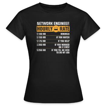 Netzwerk amerikanische Flagge Stundensatz, Netzwerk-Engine - Frauen T-Shirt - Schwarz - Vorne - AI Model Female 172 dark (172cm)
