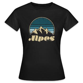 Alpes - Alpen ... Wandern, Berge, Skifahren - Frauen T-Shirt - Schwarz - Vorne - AI Model Female 172 dark (172cm)