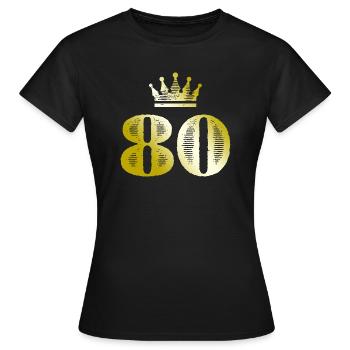 80 numéros Couronne Or - T-shirt Femme - noir - Devant - AI Model Female 172 dark (172cm)