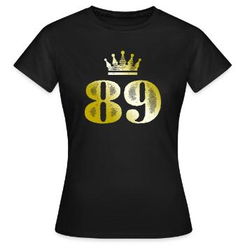 89 Numéro Couronne Or - T-shirt Femme - noir - Devant - AI Model Female 172 dark (172cm)