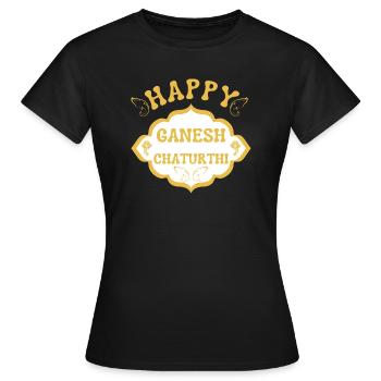 Happy Ganesh Chaturthi Hidouisme - T-shirt Femme - noir - Devant - AI Model Female 172 dark (172cm)