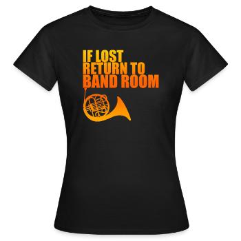 En cas de perte, retournez à la salle de musique 4 - T-shirt Femme - noir - Devant - AI Model Female 172 dark (172cm)