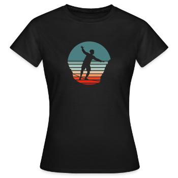 Slackline - Silhouette - Live on Tape Slogan - T-shirt Femme - noir - Devant - AI Model Female 172 dark (172cm)