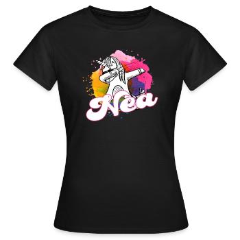 NEA - Beau nom de fille avec licorne cool - T-shirt Femme - noir - Devant - AI Model Female 172 dark (172cm)