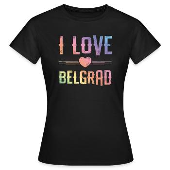 J’adore Belgrade - T-shirt Femme - noir - Devant - AI Model Female 172 dark (172cm)