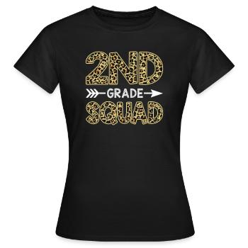 2Nd Grade Squad Leopard Second Grade Teacher Stud - T-shirt Femme - noir - Devant - AI Model Female 172 dark (172cm)