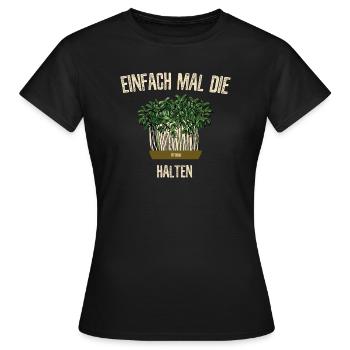 Einfach mal die Kresse halten - Frauen T-Shirt - Schwarz - Vorne - AI Model Female 172 dark (172cm)