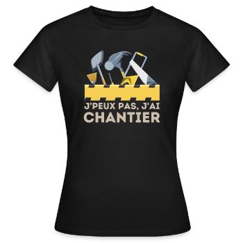 Chantier de construction - T-shirt Femme - noir - Devant - AI Model Female 172 dark (172cm)