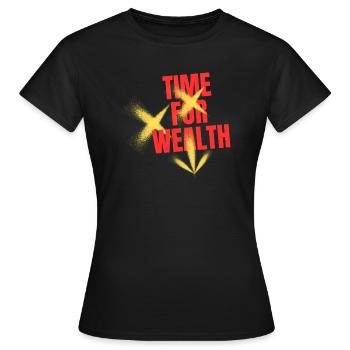 L’heure de la richesse - T-shirt Femme - noir - Devant - AI Model Female 172 dark (172cm)