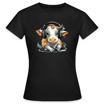 Milly la vache audiophile - T-shirt Femme - noir - Devant - AI Model Female 172 dark (172cm)