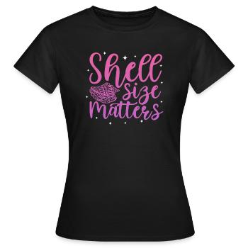 Shell size matters - Women's T-Shirt - black - Front - AI Model Female 172 dark (172cm)