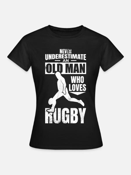 Großvater Rugbyspieler - Frauen T-Shirt - Schwarz