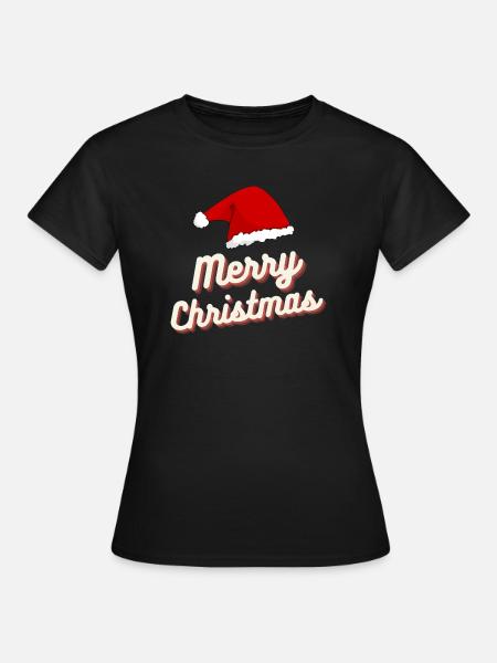 Merry Christmas Design - Frauen T-Shirt - Schwarz