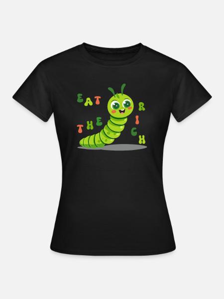 Cute Caterpillar - eat the rich - Women's T-Shirt - black