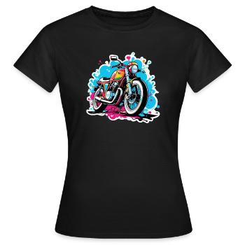 moto vintage style retro - graffiti - T-shirt Femme - noir - Devant - AI Model Female 172 dark (172cm)