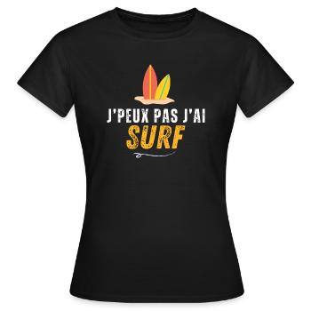 Ich kann nicht surfen - Frauen T-Shirt - Schwarz - Vorne - AI Model Female 172 dark (172cm)