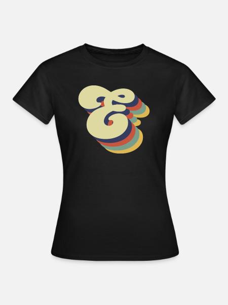 Retro-Buchstabe E - Frauen T-Shirt - Schwarz