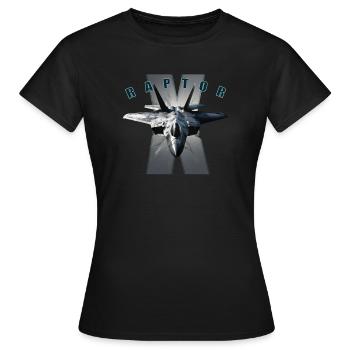 Kampfjet , Hobbyflugzeug, Raptor - Frauen T-Shirt - Schwarz - Vorne - AI Model Female 172 dark (172cm)