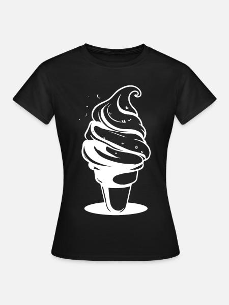 Softeis Zeichnung - Frauen T-Shirt - Schwarz