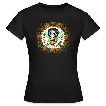 Fée Crâne de sucre - T-shirt Femme - noir - Devant - AI Model Female 172 dark (172cm)