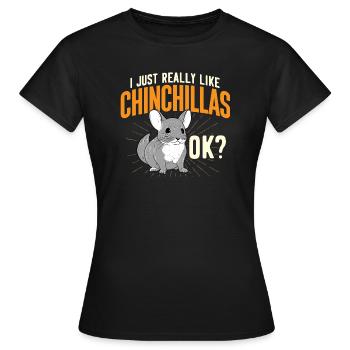 I Just Really Like Chinchillas - Animal Lover - Women's T-Shirt - black - Front - AI Model Female 172 dark (172cm)