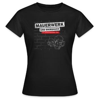 Maurer - Maçonnerie et ventre de bière - Un duo - T-shirt Femme - noir - Devant - AI Model Female 172 dark (172cm)