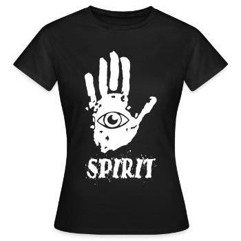Yoga Handabdruck - Frauen T-Shirt - Schwarz - Vorne - AI Model Female 172 dark (172cm)