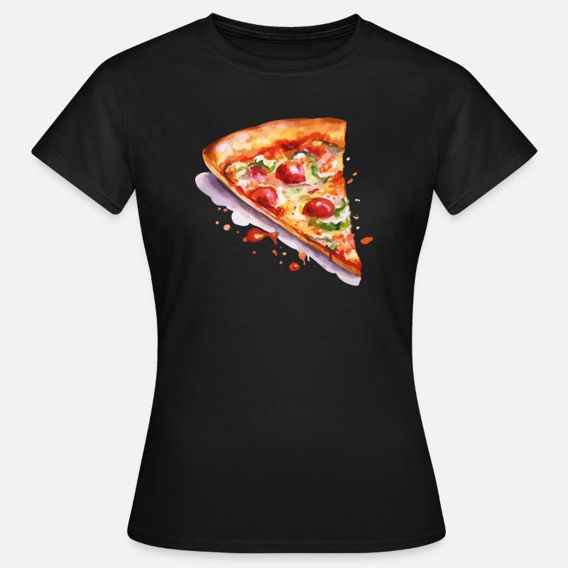 pizza - Frauen T-Shirt - Schwarz