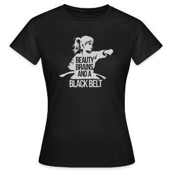 Schwarzgurt und Selbstbewusstsein - Frauen T-Shirt - Schwarz - Vorne - AI Model Female 172 dark (172cm)