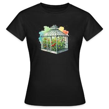 Dream greenhouse #1 - Women's T-Shirt - black - Front - AI Model Female 172 dark (172cm)