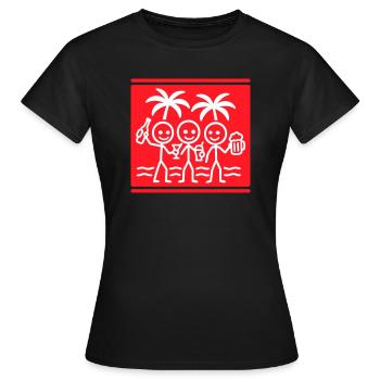 Figurine allumette de fête sur la plage - T-shirt Femme - noir - Devant - AI Model Female 172 dark (172cm)
