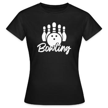 bowling - Frauen T-Shirt - Schwarz - Vorne - AI Model Female 172 dark (172cm)