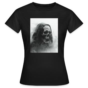 Crâne sombre dans le brouillard - T-shirt Femme - noir - Devant - AI Model Female 172 dark (172cm)