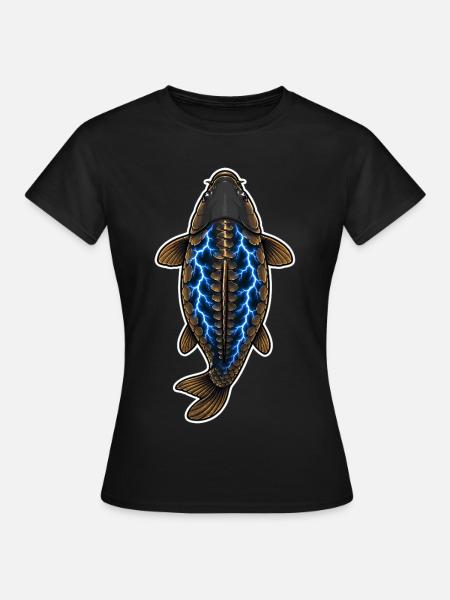 Spiegelkarpfenfischen - Frauen T-Shirt - Schwarz