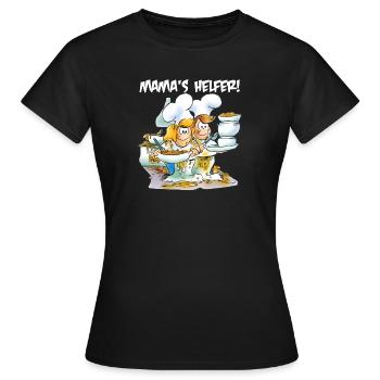 Mama's Helfer - Frauen T-Shirt - Schwarz - Vorne - AI Model Female 172 dark (172cm)