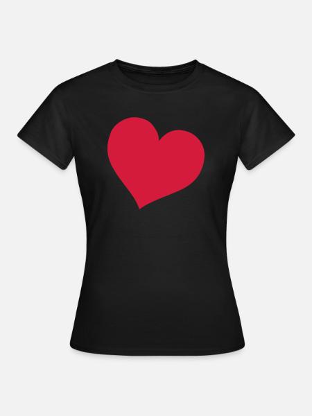 herz - Frauen T-Shirt - Schwarz