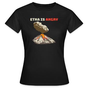 L’Etna est en colère, coulée de lave, éruption volcanique - T-shirt Femme - noir - Devant - AI Model Female 172 dark (172cm)
