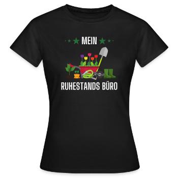 Mein Ruhestands Büro Garten Gartenarbeit Geschenk - Frauen T-Shirt - Schwarz - Vorne - AI Model Female 172 dark (172cm)