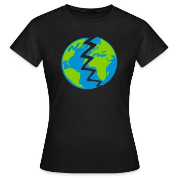 Zerstörte Erde Design - Frauen T-Shirt - Schwarz - Vorne - AI Model Female 172 dark (172cm)