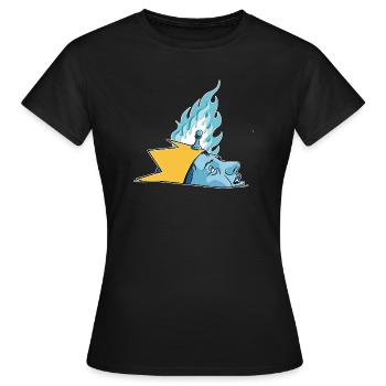 Drowned King in Flames Symbolismus Motiv - Frauen T-Shirt - Schwarz - Vorne - AI Model Female 172 dark (172cm)
