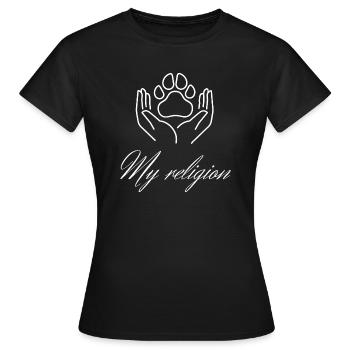 Ma religion - T-shirt Femme - noir - Devant - AI Model Female 172 dark (172cm)