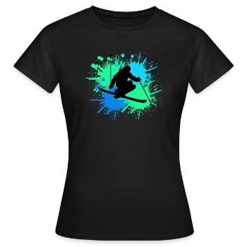 skifahren splash - Frauen T-Shirt - Schwarz - Vorne - AI Model Female 172 dark (172cm)