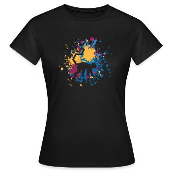 Éclaboussure de couleur de singe - T-shirt Femme - noir - Devant - AI Model Female 172 dark (172cm)