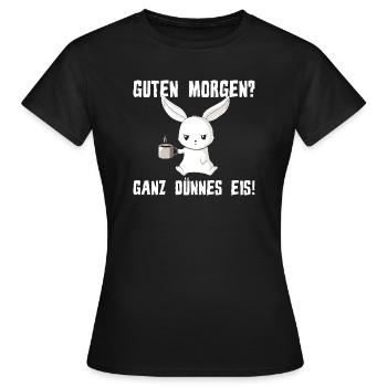 Bonjour? Glace très mince - T-shirt Femme - noir - Devant - AI Model Female 172 dark (172cm)