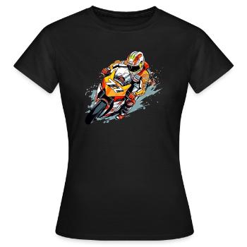 Rennmotorrad Nr. 77 - Frauen T-Shirt - Schwarz - Vorne - AI Model Female 172 dark (172cm)
