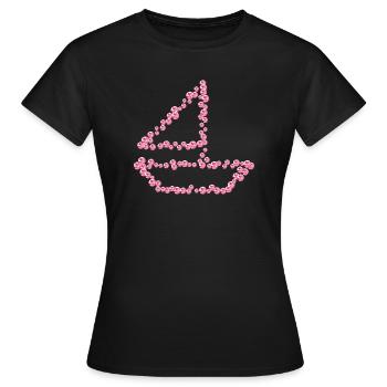 Voilier strass rose V1 - T-shirt Femme - noir - Devant - AI Model Female 172 dark (172cm)