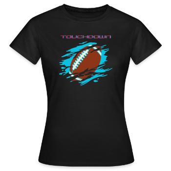 Touchdown - Frauen T-Shirt - Schwarz - Vorne - AI Model Female 172 dark (172cm)